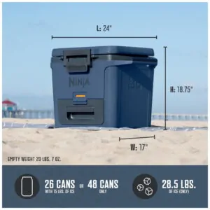 Cooler Térmico Portátil 28L com Gaveta em Zona Seca, Premium Mantém o Gelo por Dias, Ninja FB131BL FrostVault, Azul