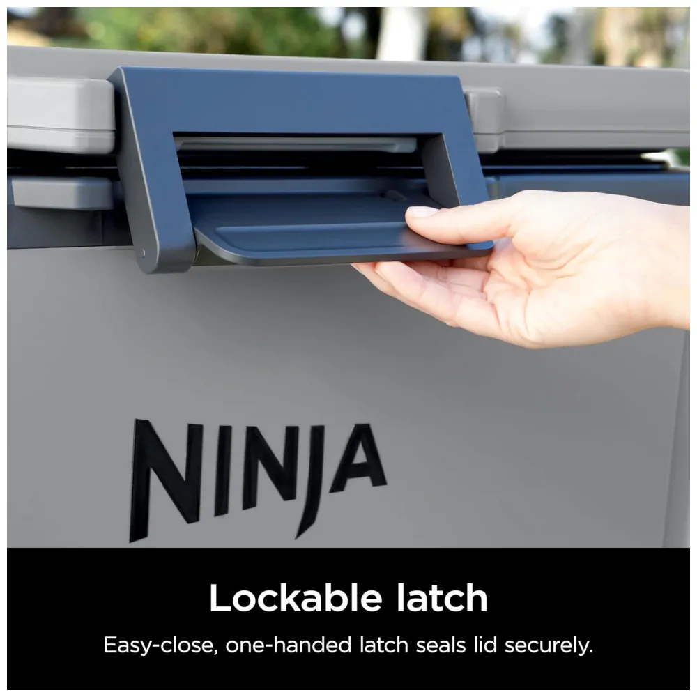 Cooler Térmico Portátil 46L com Gaveta em Zona Seca, Premium Mantém o Gelo por Dias, Ninja FB151GY FrostVault, Cinza Ardósia