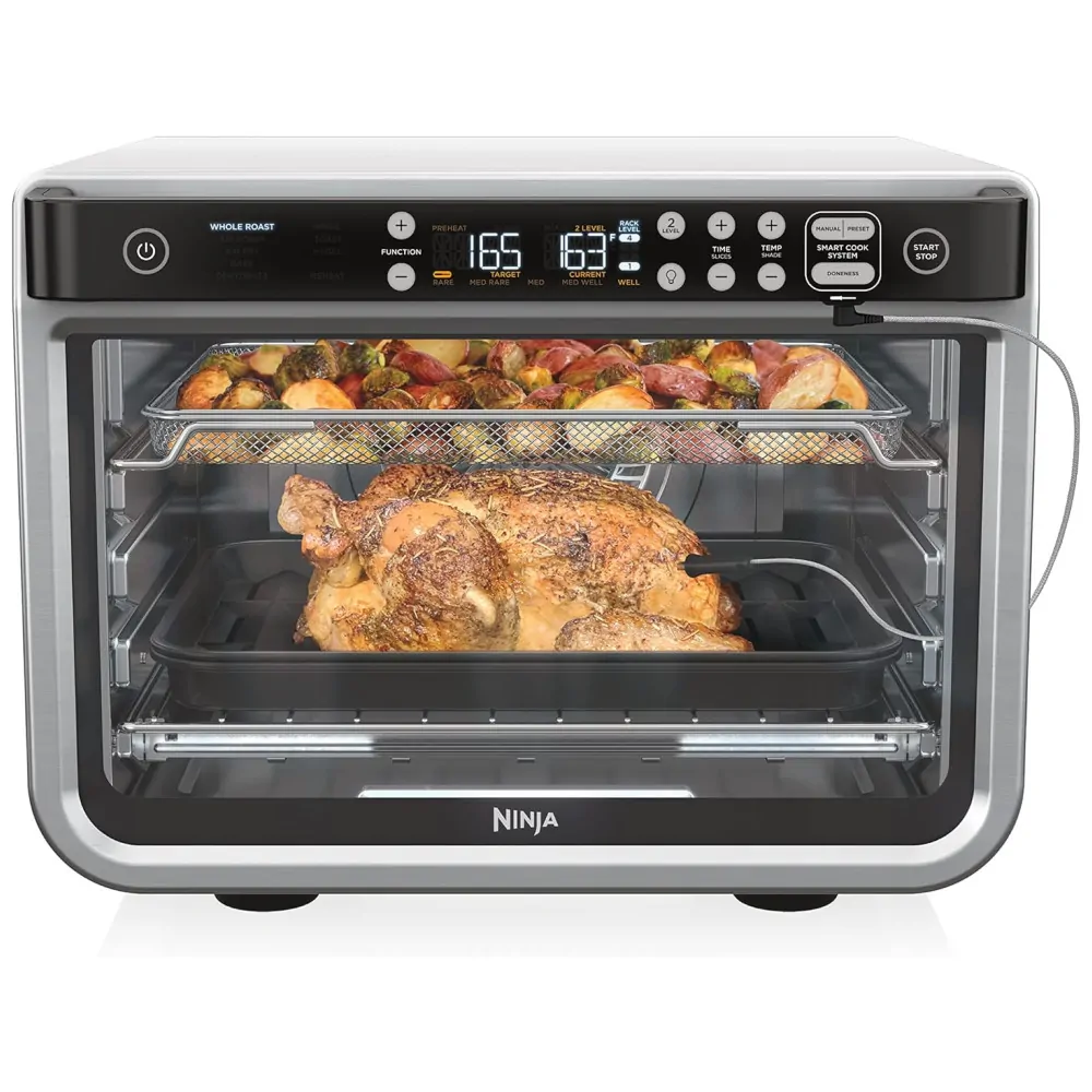 Forno Elétrico de Bancada 10 em 1 Multifuncional, 1800W, Aço Inoxidável, 110v, NINJA DT251, Cinza