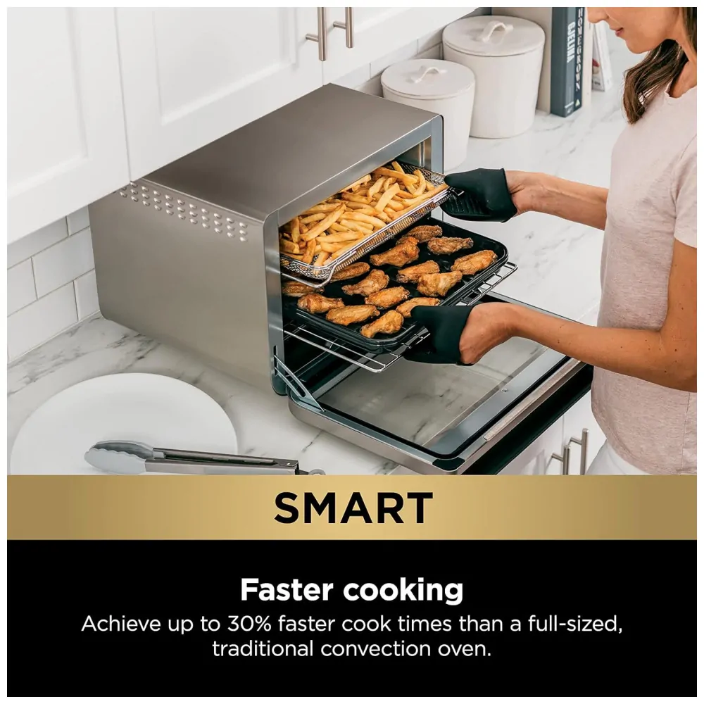 Forno Elétrico de Bancada 10 em 1 Multifuncional, 1800W, Aço Inoxidável, 110v, NINJA DT251, Cinza