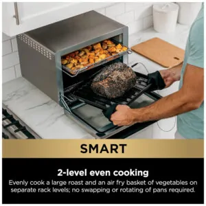 Forno Elétrico de Bancada 10 em 1 Multifuncional, 1800W, Aço Inoxidável, 110v, NINJA DT251, Cinza