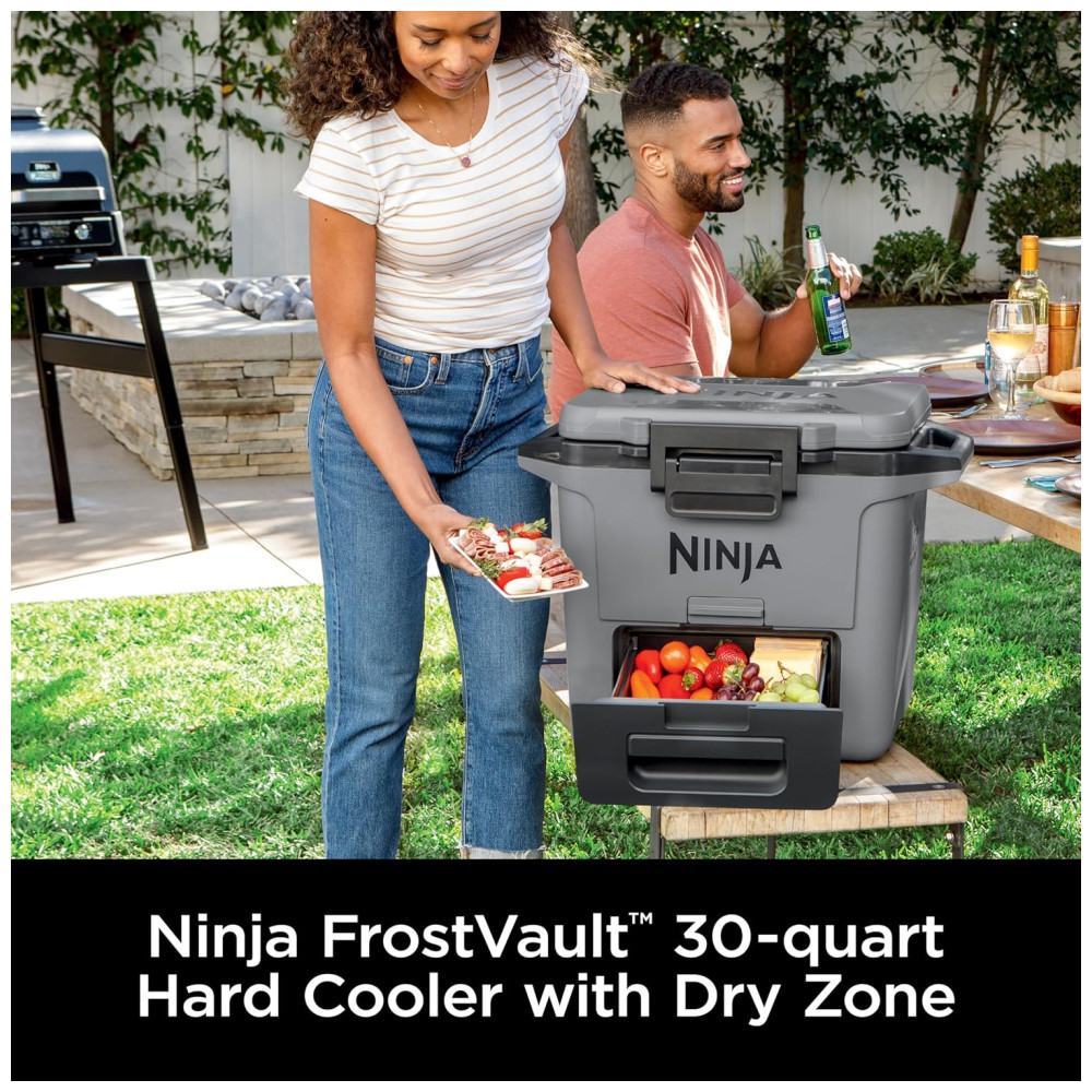 ectqyspln5vc0b_1.jpg - Cooler Térmico Portátil 28L com Gaveta em Zona Seca, Premium Mantém o Gelo por Dias, Ninja FrostVault FB131WH, Cinza Ardósia
