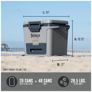 ectqyspln5vc0b_8.jpg - Cooler Térmico Portátil 28L com Gaveta em Zona Seca, Premium Mantém o Gelo por Dias, Ninja FrostVault FB131WH, Cinza Ardósia