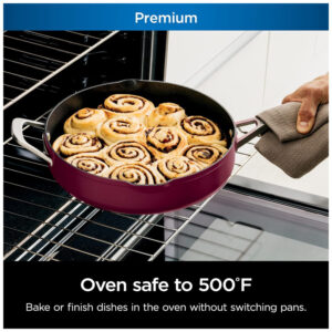 Frigideira Antiaderente 14 em 1 com Espátula e Tampa de Vidro, Ninja CW102RD, Vermelha