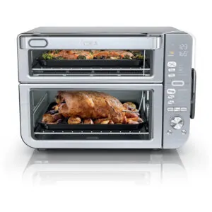 ectq61t3b6bd0b_0.jpg - Forno Elétrico de Bancada 12 em 1 com Tecnologia DualZone e Air Fryer, Aço Inoxidável, 110V 1800W, Ninja DCT651, Prata