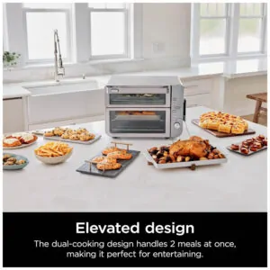 ectq61t3b6bd0b_1.jpg - Forno Elétrico de Bancada 12 em 1 com Tecnologia DualZone e Air Fryer, Aço Inoxidável, 110V 1800W, Ninja DCT651, Prata
