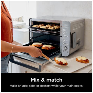 Fritadeira a Ar Ninja DCT651 Forno de Bancada Zona Dupla 12 em 1 Aço Inox 240V