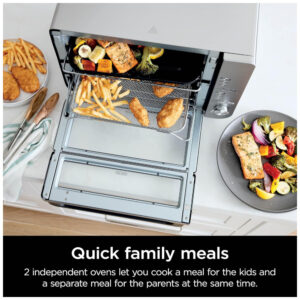 Fritadeira a Ar Ninja DCT651 Forno de Bancada Zona Dupla 12 em 1 Aço Inox 240V