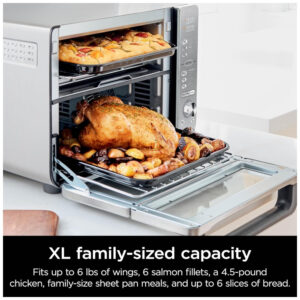 Fritadeira a Ar Ninja DCT651 Forno de Bancada Zona Dupla 12 em 1 Aço Inox 240V