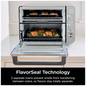 Fritadeira a Ar Ninja DCT651 Forno de Bancada Zona Dupla 12 em 1 Aço Inox 240V