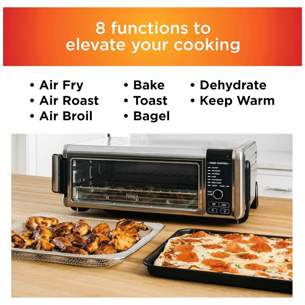 ectq6h2ygcs70b_2.jpg - Forno de Bancada Digital Air Fryer 8 em 1 com Cesta e Rack, 110V 1800W, NINJA SP101, Prateado