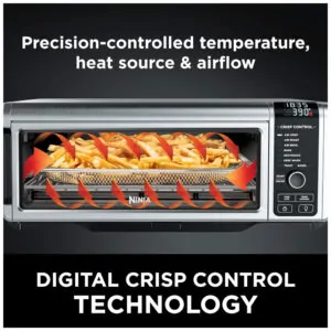 ectq6h2ygcs70b_3.jpg - Forno de Bancada Digital Air Fryer 8 em 1 com Cesta e Rack, 110V 1800W, NINJA SP101, Prateado