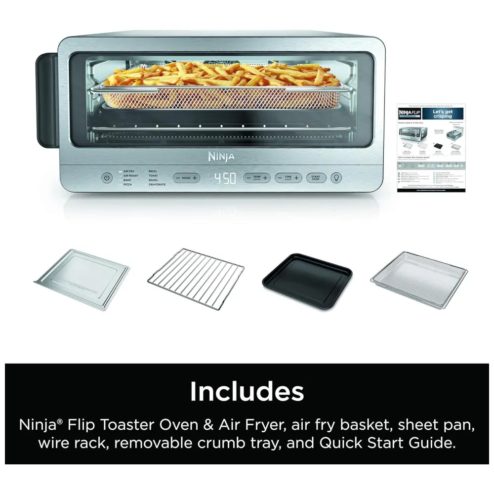 Forno de Bancada Ninja SP151 Flip 8 em 1 Fritadeira a Ar Aço Inox 1800W