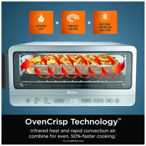 Forno de Bancada Ninja SP151 Flip 8 em 1 Fritadeira a Ar Aço Inox 1800W