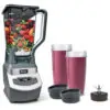 Liquidificador Ninja BL660 Sistema de Cozinha 1100W Cinza Jarra 2,1L Copos Portáteis 120V