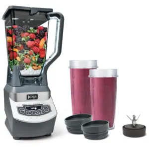 Liquidificador Profissional 2L, com 3 Funções e 2 Copos para Viagem, 1100 W 110V, NINJA BL660, Cinza