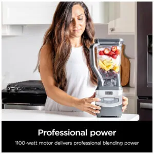 Liquidificador Profissional 2L, com 3 Funções e 2 Copos para Viagem, 1100 W 110V, NINJA BL660, Cinza