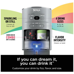 ectqn72g8zzc0b_2.jpg - Máquina Para Gaseificar Bebidas com Cilindro de C02 de 60 L, Crie Bebidas como Água com Gás e Refrigerantes, Ninja Thirsti WC999AMZ, Cinza
