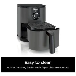 ectq78mqbc7b0b_1.jpg - Mini Air Fryer Fritadeira Elétrica 2L com Temporizador, 1000W, 110V, NINJA AF080, Cinza