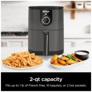 ectq78mqbc7b0b_6.jpg - Mini Air Fryer Fritadeira Elétrica 2L com Temporizador, 1000W, 110V, NINJA AF080, Cinza