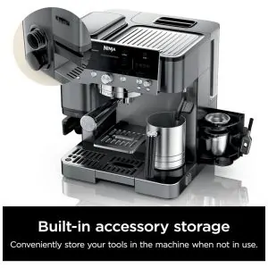 Máquina de Café Ninja Luxe Cafe Premier Series, Espresso, Gotejamento e Cold Brew Rápido, Moedor Integrado, Espumador HandsFree, com Knock Box, Filtro
