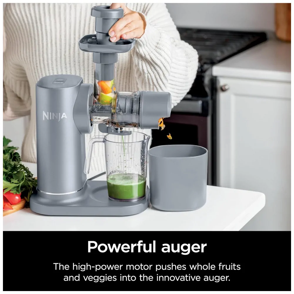 ectq61ztmxpd0b_2.jpg - Extrator de Suco Ninja NeverClog Cold Press, Potente Slow Juicer com Controle Total de Polpa, Bancada, Elétrico, 2 Funções de Polpa,