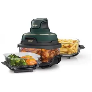 ectq4zsnf1bf0b_0.jpg - Ninja Crispi Air Fryer Fritadeira 5 em 1, 3,78 litros, 2,36 litros, 6 Copos de Vidro com Placas Crocantes e Tampas de Armazenamento,