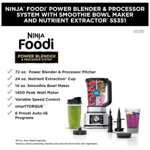 ectqf2zw2rl80b_2.jpg - Liquidificador Ninja Foodi Power Blender Processor System com Fabricante de Smoothie Bowls e Extrator de Nutrientes, Edição Canadense,