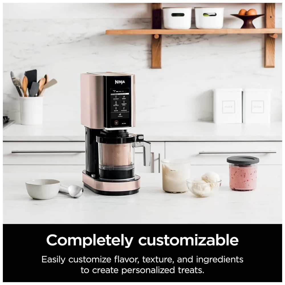 ectqg51qwsk90b_3.jpg - Ninja NC301 CREAMi Máquina de Sorvete Automática 473 mL de Capacidade com Painel de Controle e 7 Configurações, 110V, Rose Gold