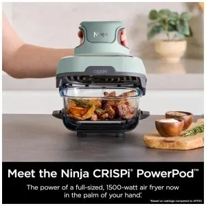 ectqmkz6bfjd0b_2.jpg - Ninja Crispi Air Fryer Fritadeira Forno de Vidro Portátil, Compacto e Poderoso, 3,78 litros, 6 Copos, Contêineres de Vidro CleanCrisp, Cozimento Rápido,