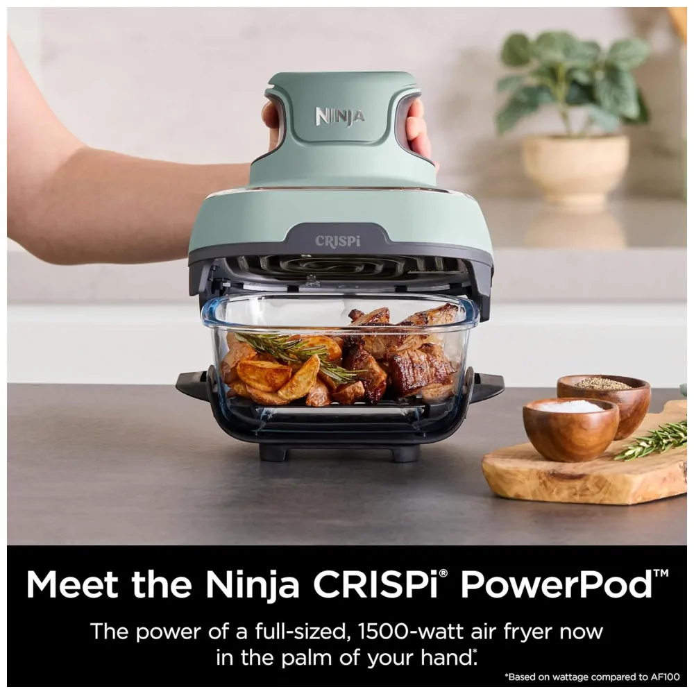 ectqmkz6bfjd0b_2.jpg - Ninja Crispi Air Fryer Fritadeira Forno de Vidro Portátil, Compacto e Poderoso, 3,78 litros, 6 Copos, Contêineres de Vidro CleanCrisp, Cozimento Rápido,
