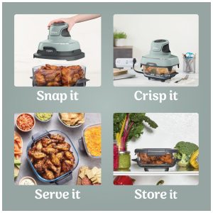ectqmkz6bfjd0b_6.jpg - Ninja Crispi Air Fryer Fritadeira Forno de Vidro Portátil, Compacto e Poderoso, 3,78 litros, 6 Copos, Contêineres de Vidro CleanCrisp, Cozimento Rápido,