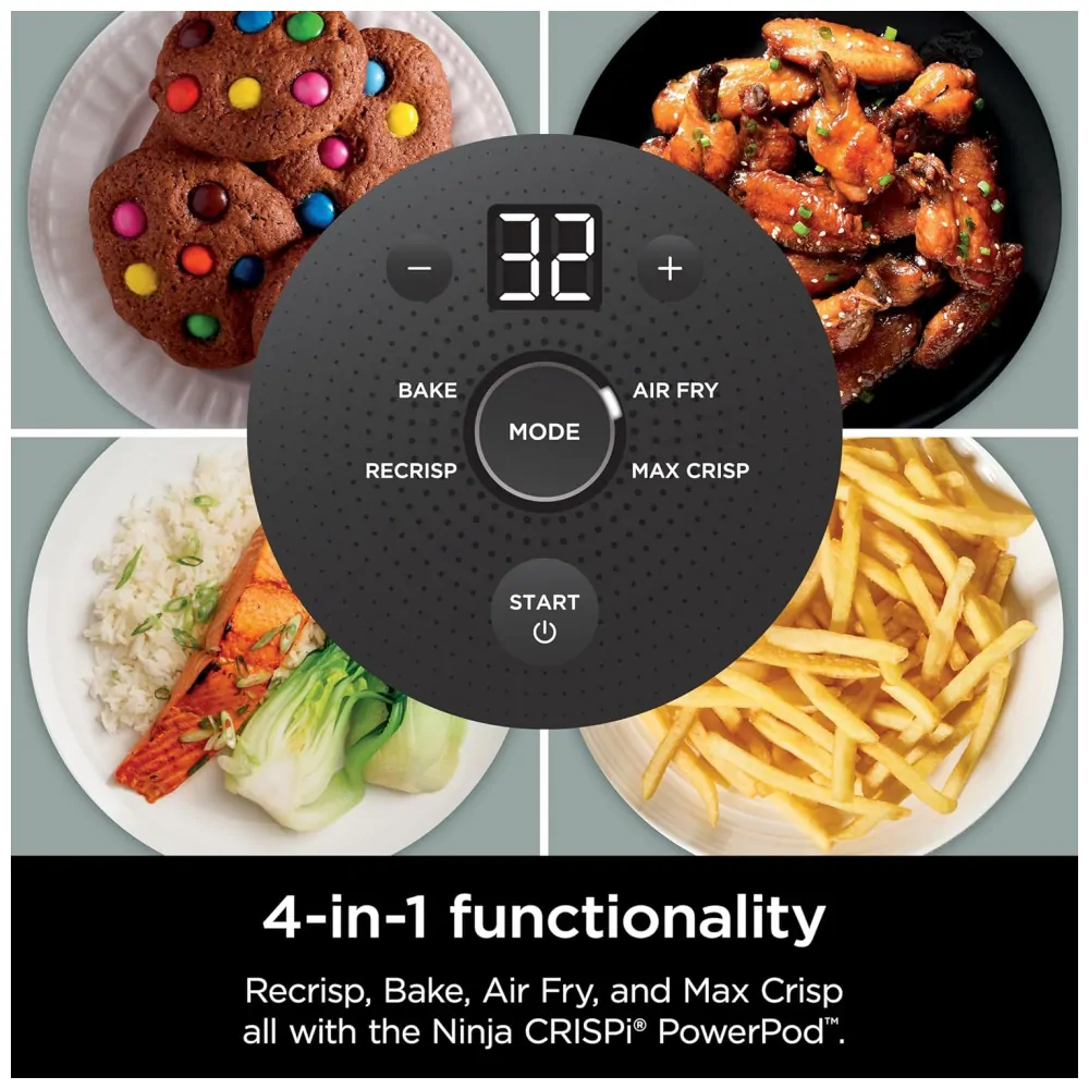 ectqmkz6bfjd0b_7.jpg - Ninja Crispi Air Fryer Fritadeira Forno de Vidro Portátil, Compacto e Poderoso, 3,78 litros, 6 Copos, Contêineres de Vidro CleanCrisp, Cozimento Rápido,