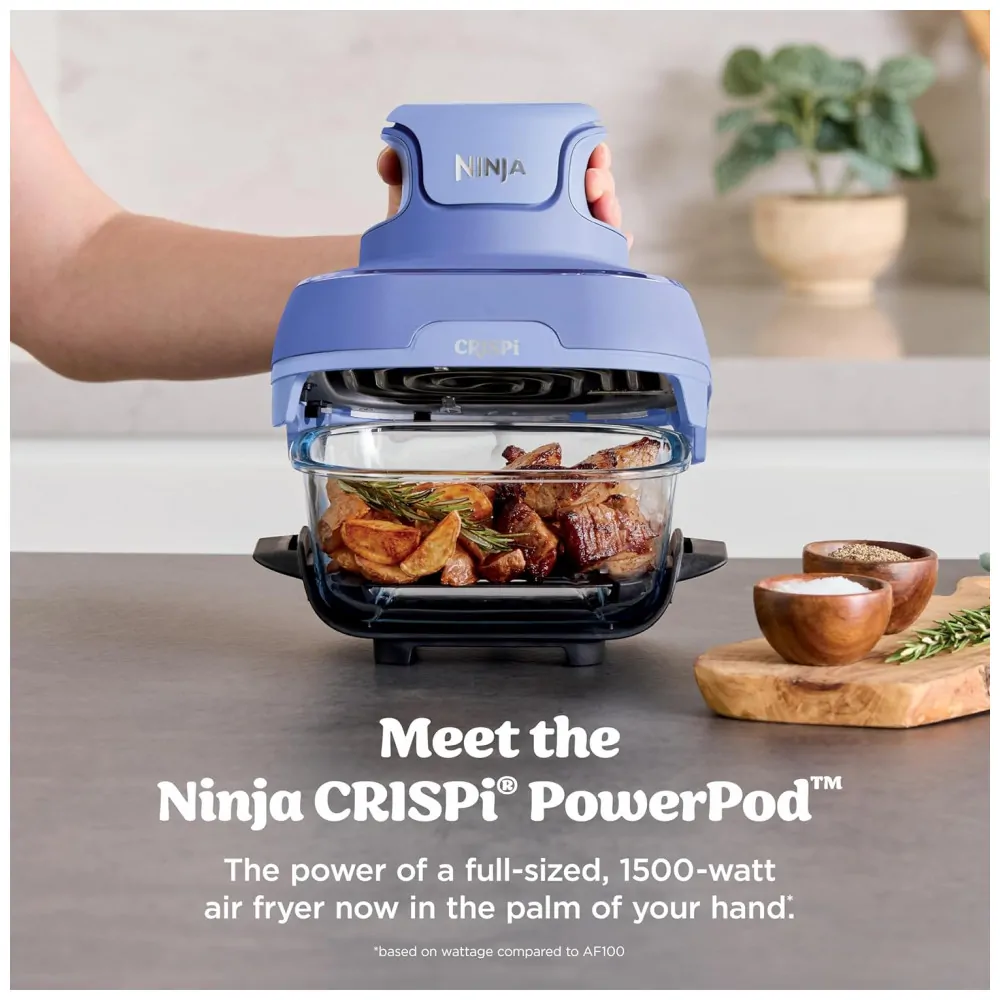 ectqwjjls4lf0b_3.jpg - Ninja Air Fryer Crispi Fritadeira 4 em 1 Sistema de Cocção Portátil 3,78 litros, 6 Copos de Vidro, Placas Crocantes, Tampa de Armazenamento Inclusas,
