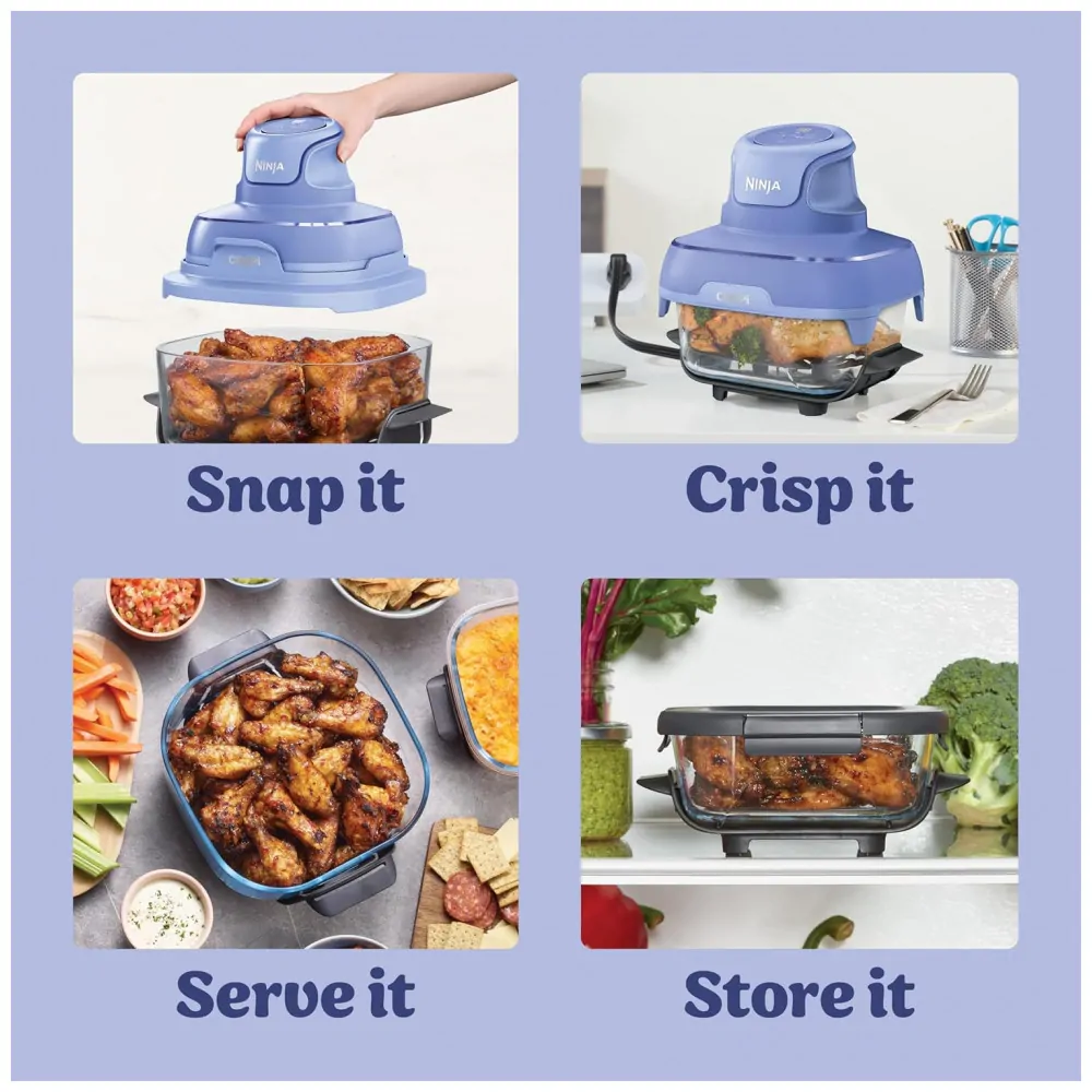 ectqwjjls4lf0b_7.jpg - Ninja Air Fryer Crispi Fritadeira 4 em 1 Sistema de Cocção Portátil 3,78 litros, 6 Copos de Vidro, Placas Crocantes, Tampa de Armazenamento Inclusas,