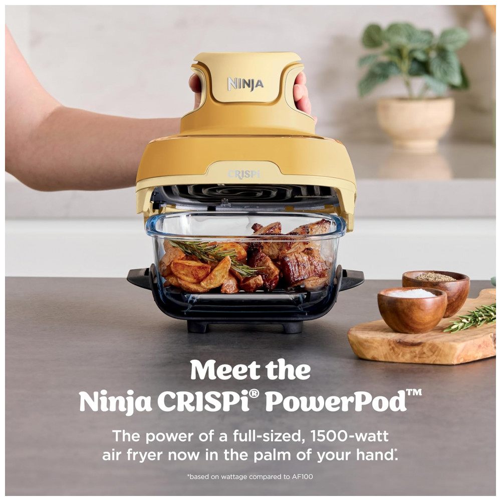 ectqwsml55lf0b_3.jpg - Ninja Air Fryer Crispi Fritadeira 4 em 1 Sistema de Cozimento Portátil 3,78 litros, 6 Copos de Vidro, Contêineres Crocantes, Tampas de Armazenamento Inclusas,