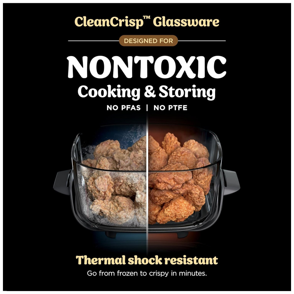 ectqwsml55lf0b_4.jpg - Ninja Air Fryer Crispi Fritadeira 4 em 1 Sistema de Cozimento Portátil 3,78 litros, 6 Copos de Vidro, Contêineres Crocantes, Tampas de Armazenamento Inclusas,
