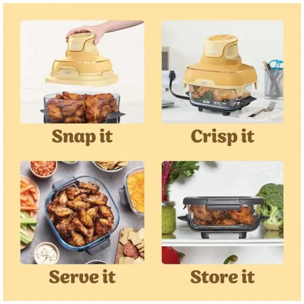 Ninja Air Fryer Crispi Fritadeira 4 em 1 Sistema de Cozimento