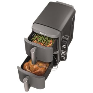ectqzv19mn6d0b_0.jpg - Fritadeira Elétrica Ninja Duplo Andar XL 9,5 Litros 2 Cestos Air Fryer, Tecnologia Smart Cook System, Cozimento Duplo de 4 Alimentos, Termômetro, SL451