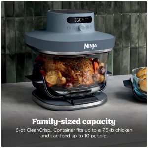 Ninja Crispi Pro Fritadeira de Ar 6 em 1 em Vidro com Tampas Armazenamento 232 C AS101CY 110V