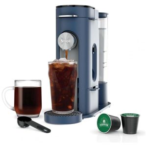 Máquina de Café Ninja Pods e Grounds Individual Compatível K Cup 3 Estilos Reservatório 1,65 L Tamanhos 177 710 mL Café Gelado Marinho PB041NV 110V