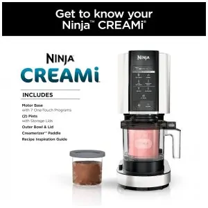 Máquina de sorvete Ninja CREAMi branca 7 programas compacta 2 potes 473 ml modelo NC301WHBBB.