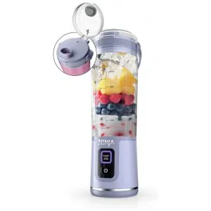 Liquidificador Portátil Ninja Blast, Sem Fio, Recipiente 530ml, Tampa Antivazamento com Bico, Lavanda Suave, BC151ML, 7.4V
