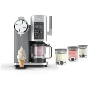 Máquina de sorvete soft serve Ninja CREAMi Scoop Swirl prata 13 programas 4 potes 2 em 1 473 ml modelo NC701.