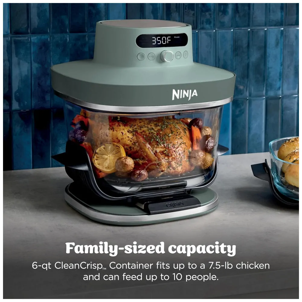Ninja Crispi Pro Fritadeira de Ar 6 em 1 em Vidro com Tampas Armazenamento 232 C AS101DG 110V