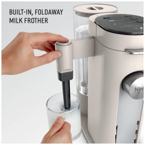 Máquina de Café Ninja Pods e Grounds Individual XL Compatível K Cup 4 Estilos Reservatório 2 L Frother Integrado Tamanhos 177 710 mL Pedra PB055AST 110V