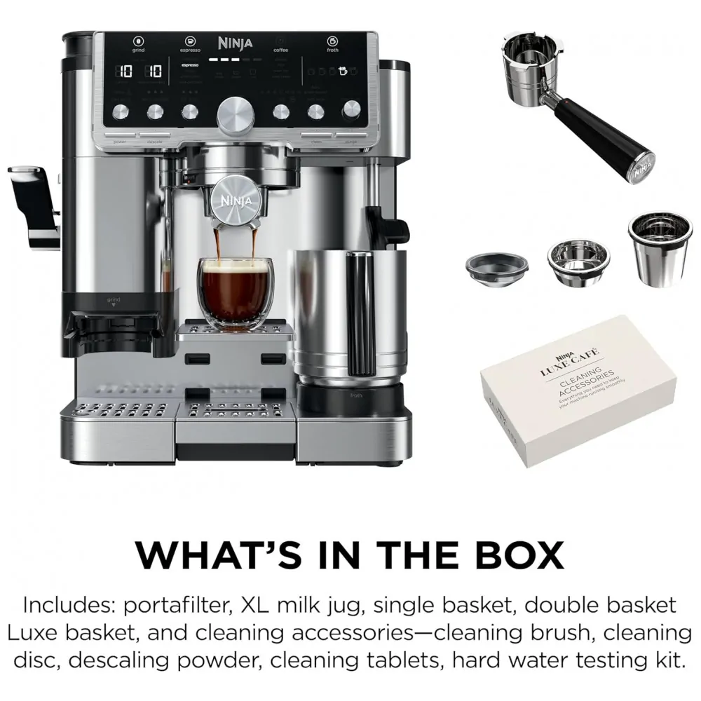 Máquina de Espresso Ninja Luxe Café Pro ES701 Inox, 2 L, Moedor Integrado, 120V