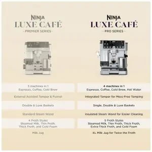 Máquina de Espresso Ninja Luxe Café Pro ES701 Inox, 2 L, Moedor Integrado, 120V