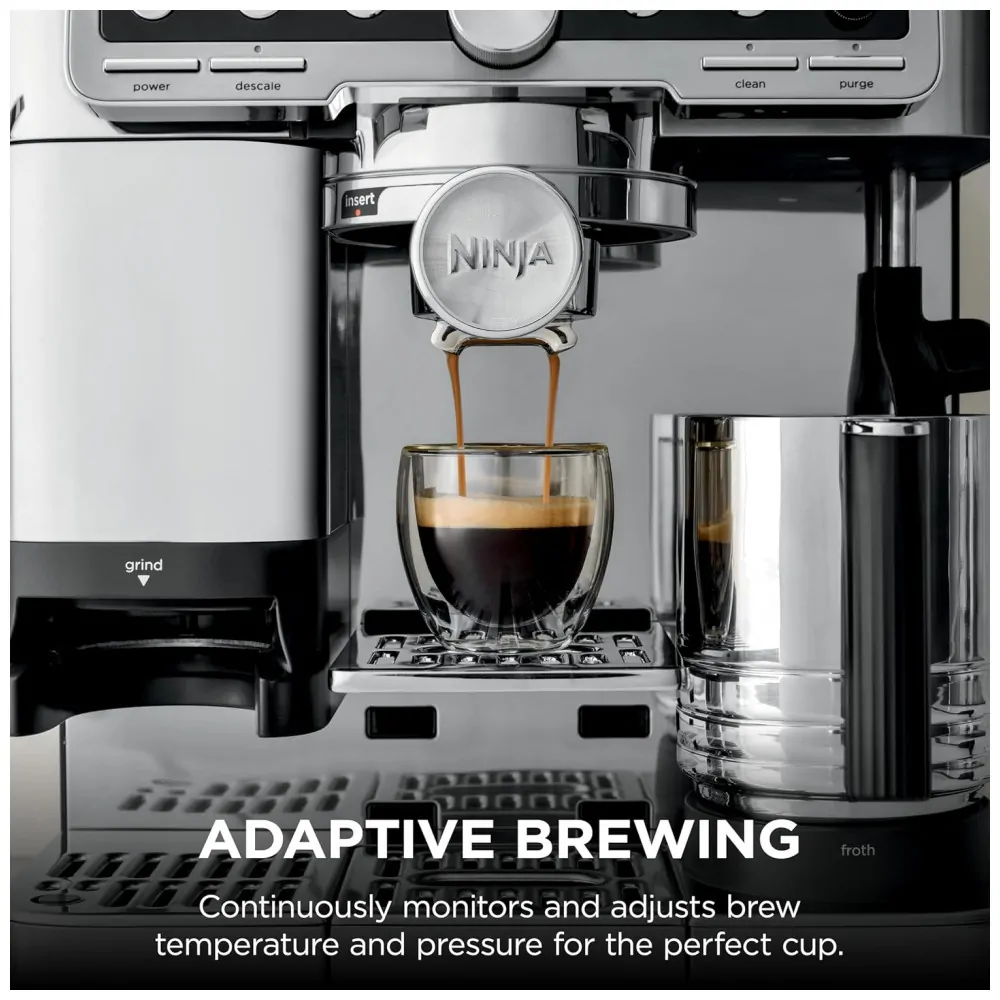 Máquina de Espresso Ninja Luxe Café Pro ES701 Inox, 2 L, Moedor Integrado, 120V