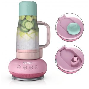 Liquidificador Pessoal Ninja Blendboss Rosa 770 ml Copo Viagem Tampa Antivazamento Auto iQ 110V